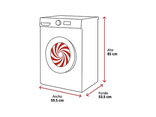 Lavadora carga frontal - Midea MF110W90BA10W-ES, 9 kg, A-10%,1400 rpm, 15 Programas, Motor Inverter, Blanco
