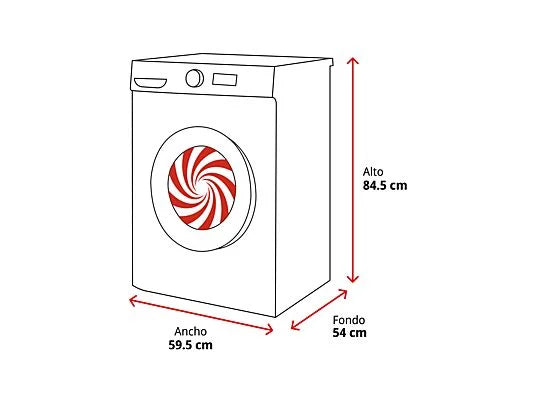 Lavadora carga frontal - Hisense WF1Q8041BW, 8 kg, 1400 Rpm, Función Vapor, Eficiencia A-20%, Blanco