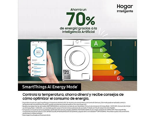 Samsung WW90CGC04DAEEC lavadora de carga frontal 9kg a Blanco
