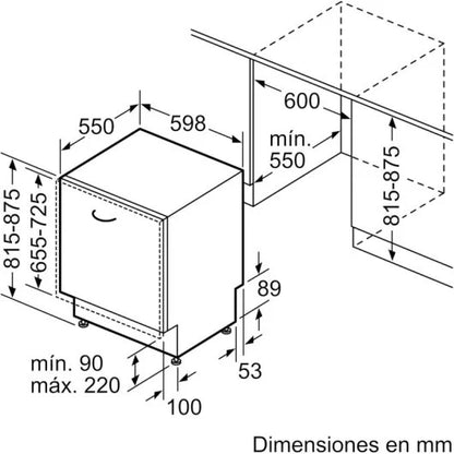 Bosch Serie 4 SMV4ECX28E Lavavajillas Integrable 60cm 14 Servicios A Blanco