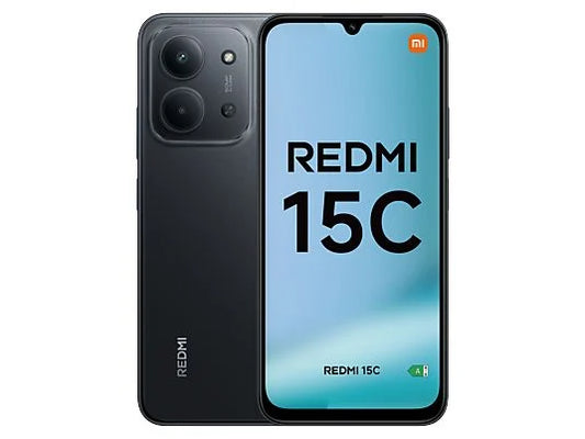 Móvil - Xiaomi Redmi 15C, Negro medianoche, 128GB, 4GB RAM, 6.9 HD+, MediaTek Helio G81-Ultra, 6000 mAh